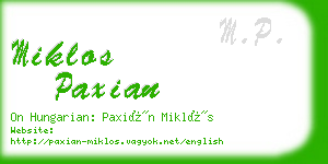 miklos paxian business card